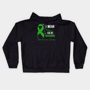 Adrenal Cancer Awareness I Wear Green for My Husband Kids Hoodie